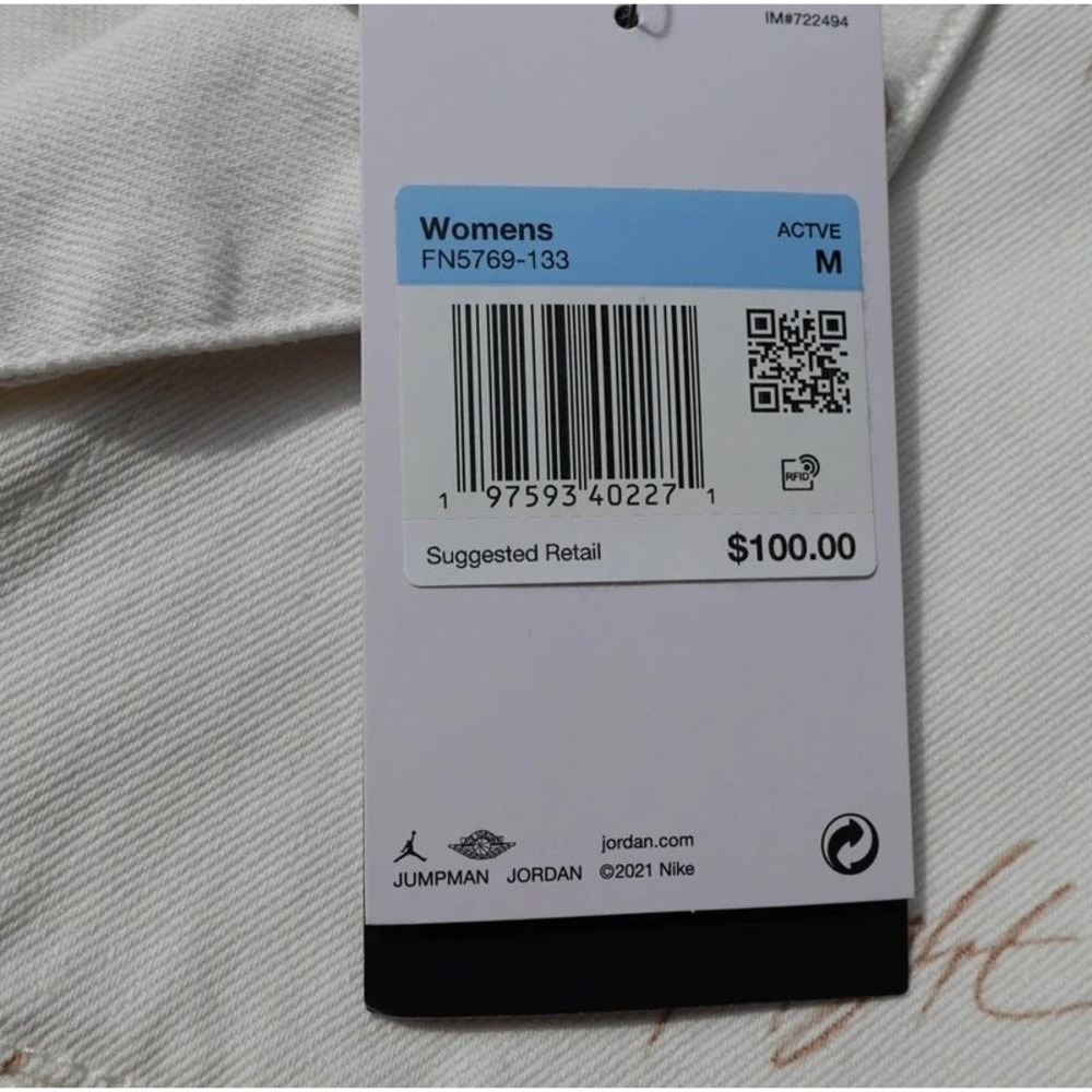 Jordan Flight Heritage Button Up Top Script Logo White FN5769-133 Medium - Picture 7 of 9